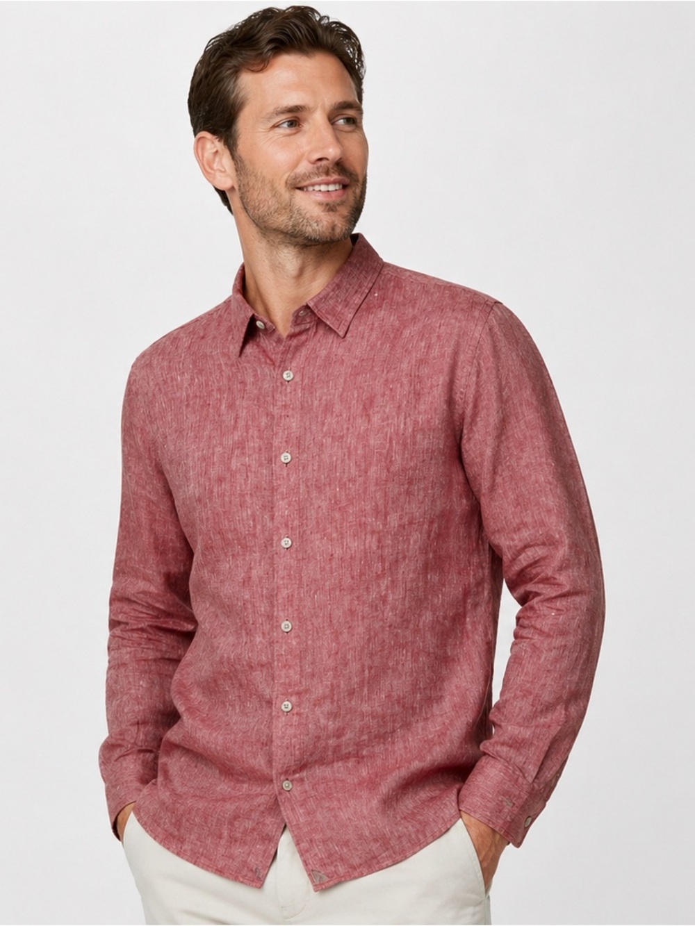 UNTUCKit Red Linen Button Down Shirt XL Slim Fit Casual Lightweight Mens